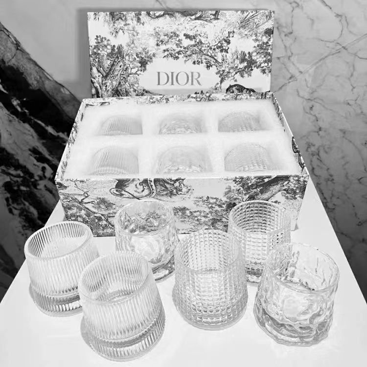set of six transparent water glasses - Dior Cups | Aleppo Gift UAE
